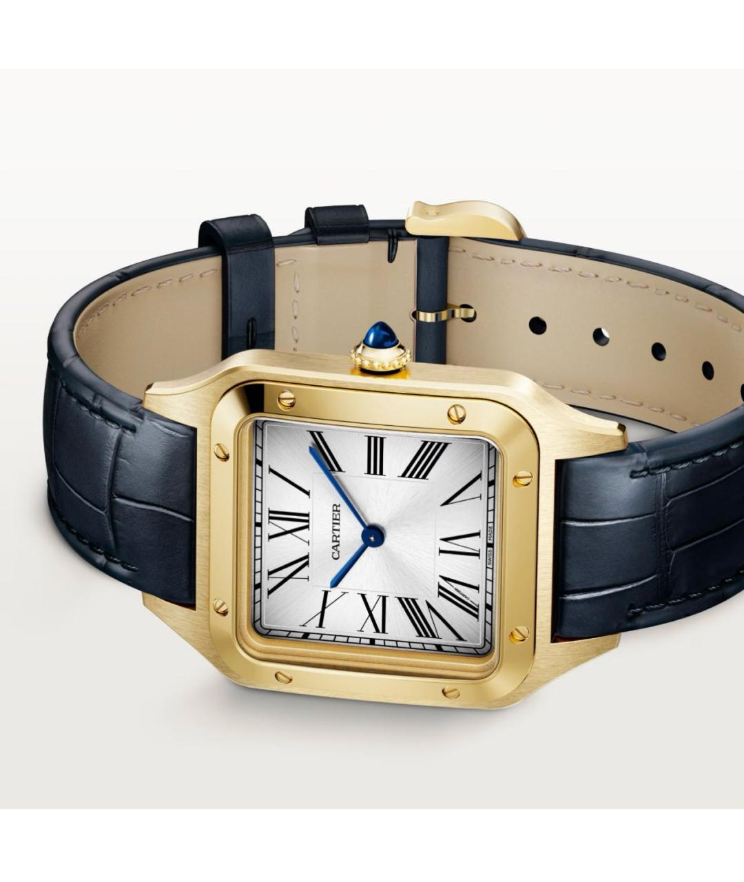 CARTIER Темно-синие часы из желтого золота, фото 4