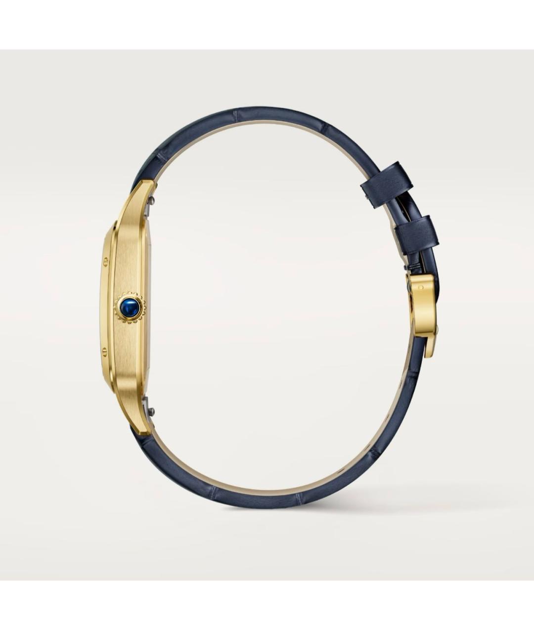 CARTIER Темно-синие часы из желтого золота, фото 3
