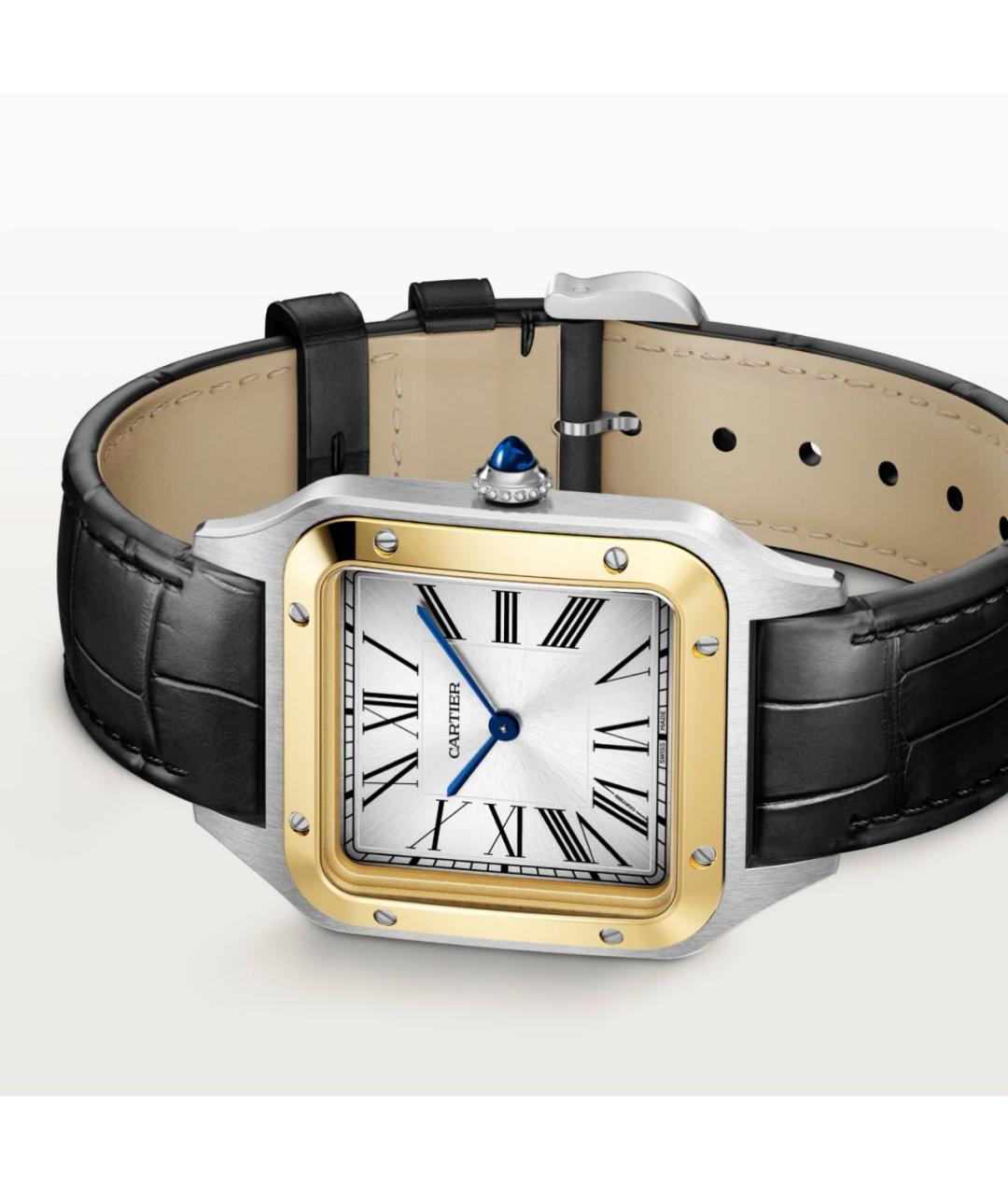 CARTIER Черные часы из желтого золота, фото 4