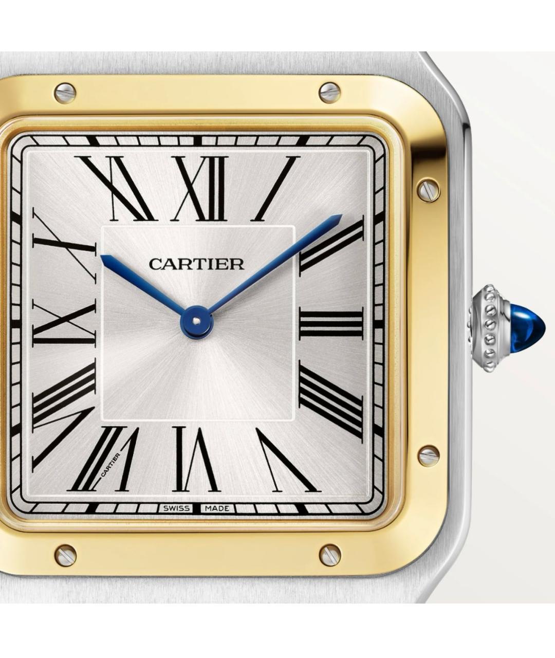 CARTIER Черные часы из желтого золота, фото 5