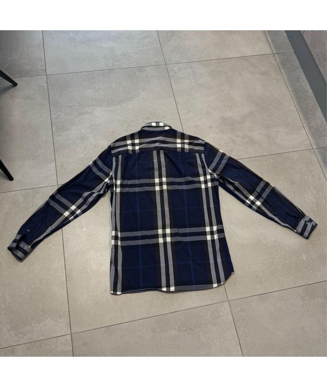 BURBERRY BRIT Синяя хлопковая кэжуал рубашка, фото 2