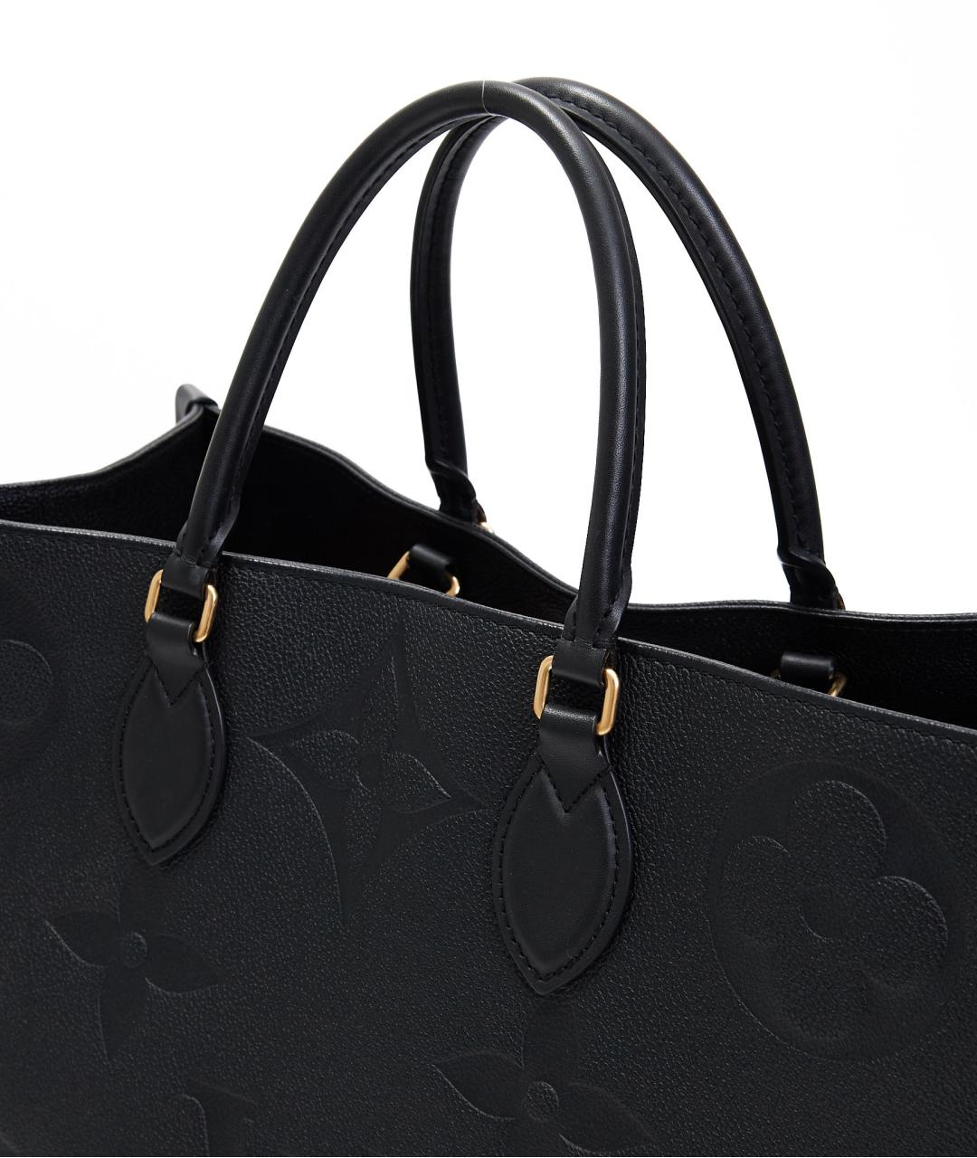 LOUIS VUITTON Черная кожаная сумка тоут, фото 3