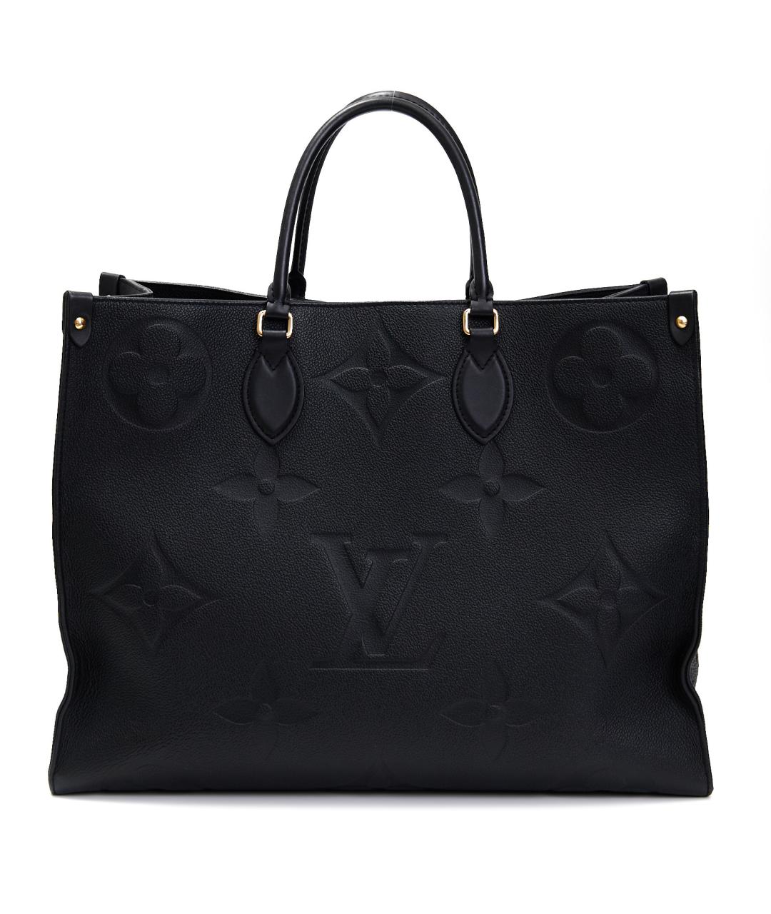 LOUIS VUITTON Черная кожаная сумка тоут, фото 4