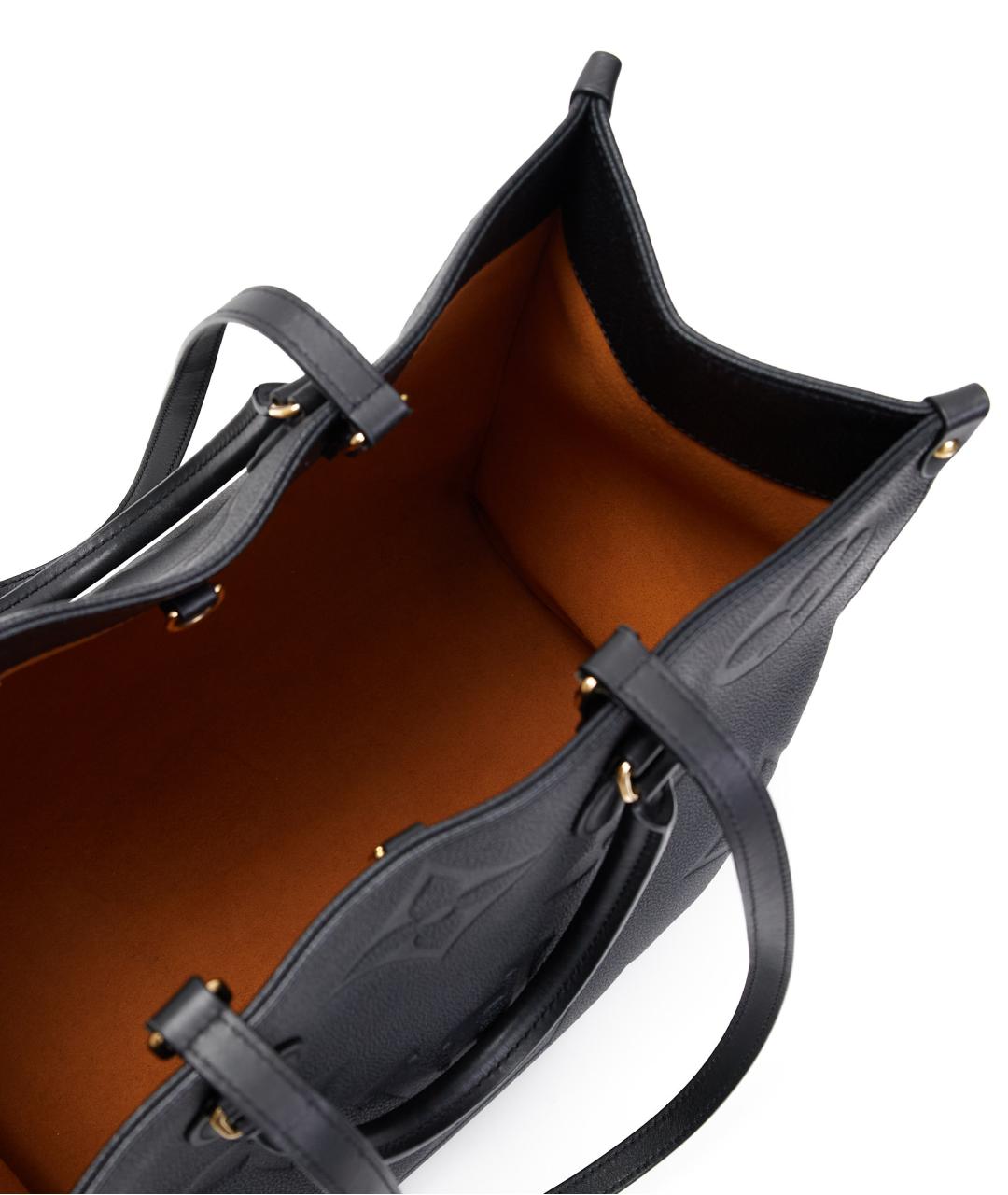 LOUIS VUITTON Черная кожаная сумка тоут, фото 5