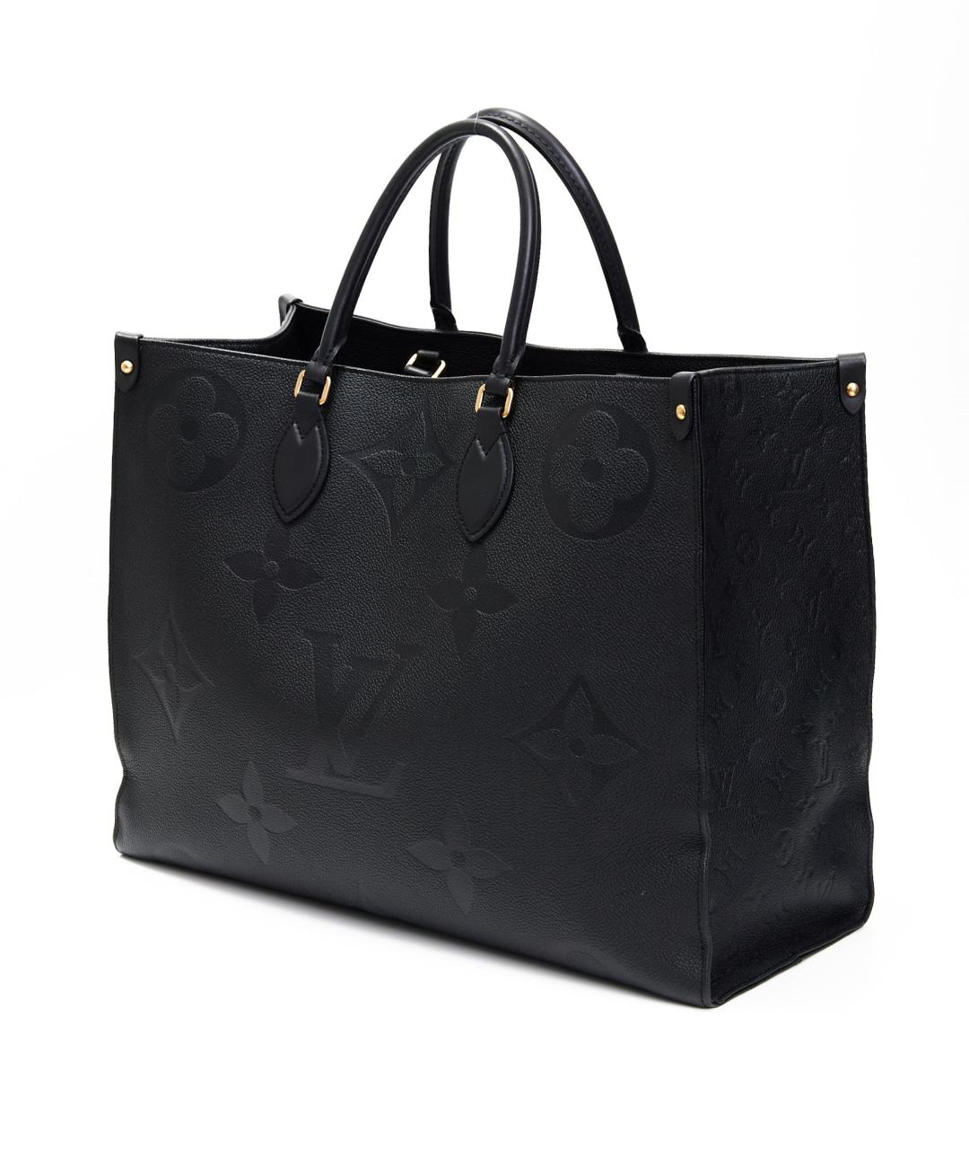 LOUIS VUITTON Черная кожаная сумка тоут, фото 2