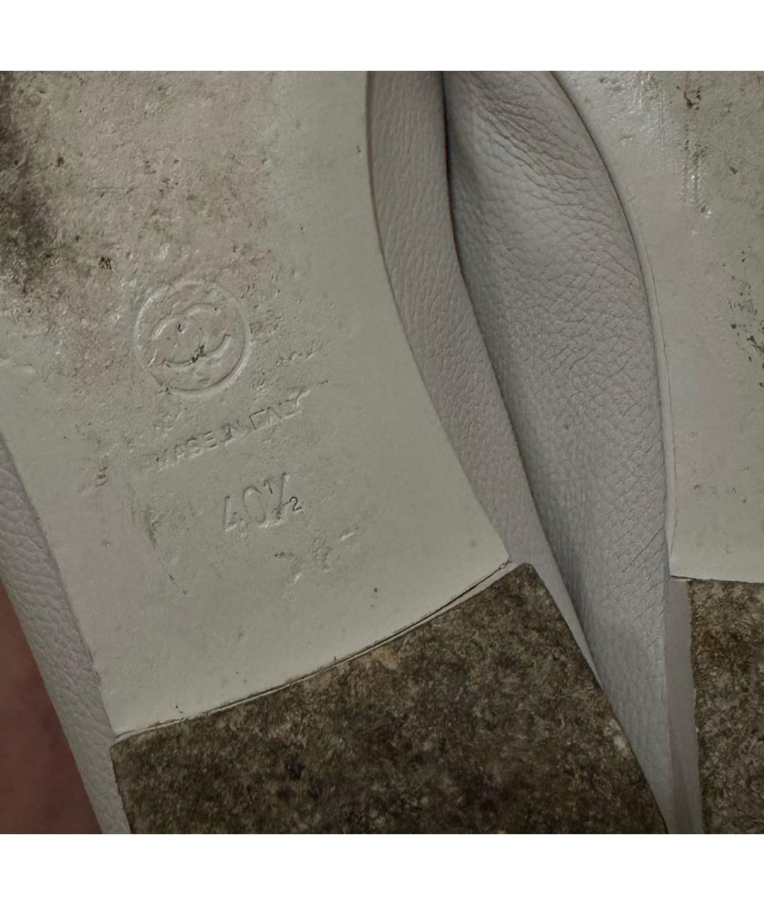 CHANEL Белые кожаные балетки, фото 4