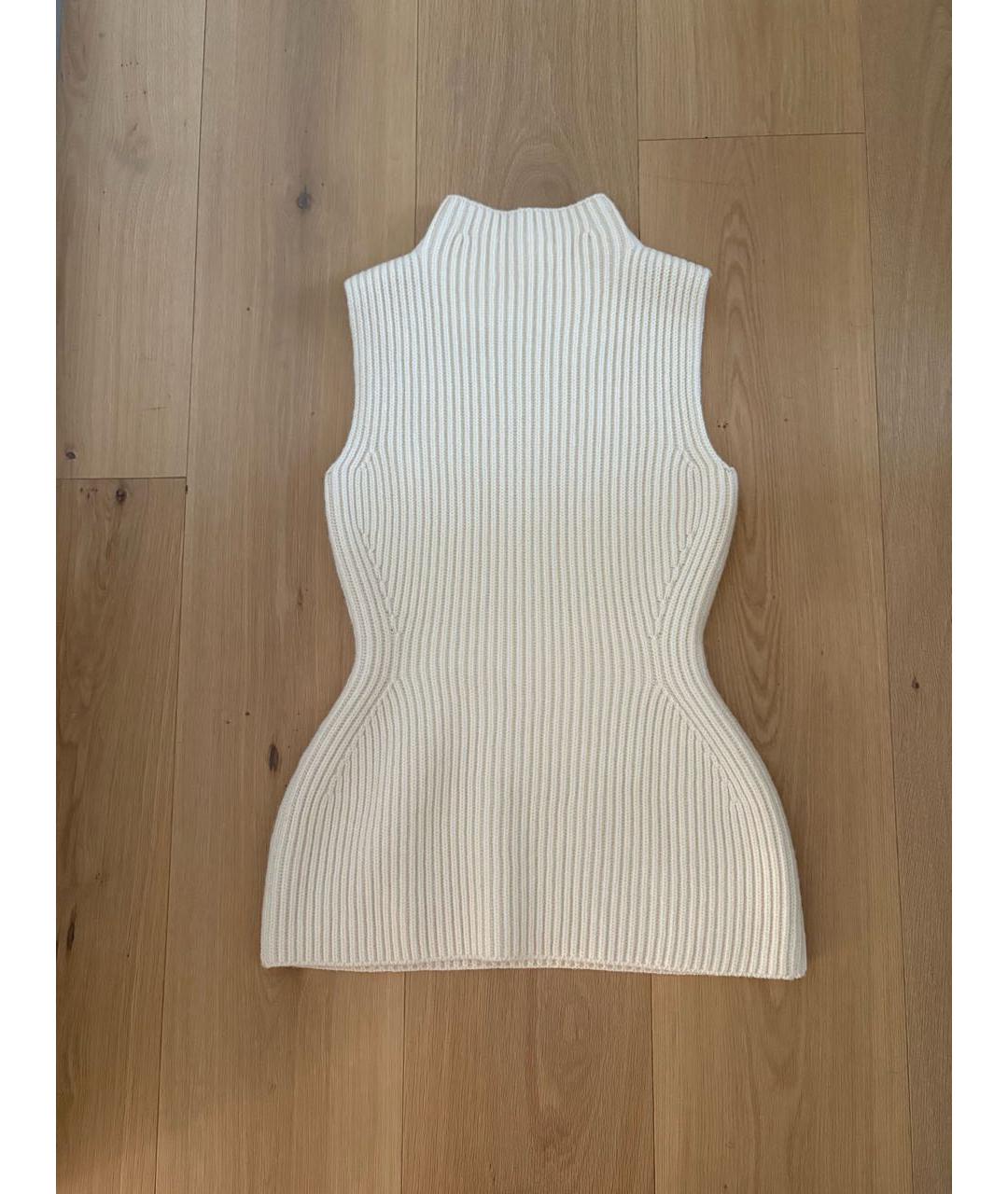 JIL SANDER Бежевая шерстяная жилетка, фото 6