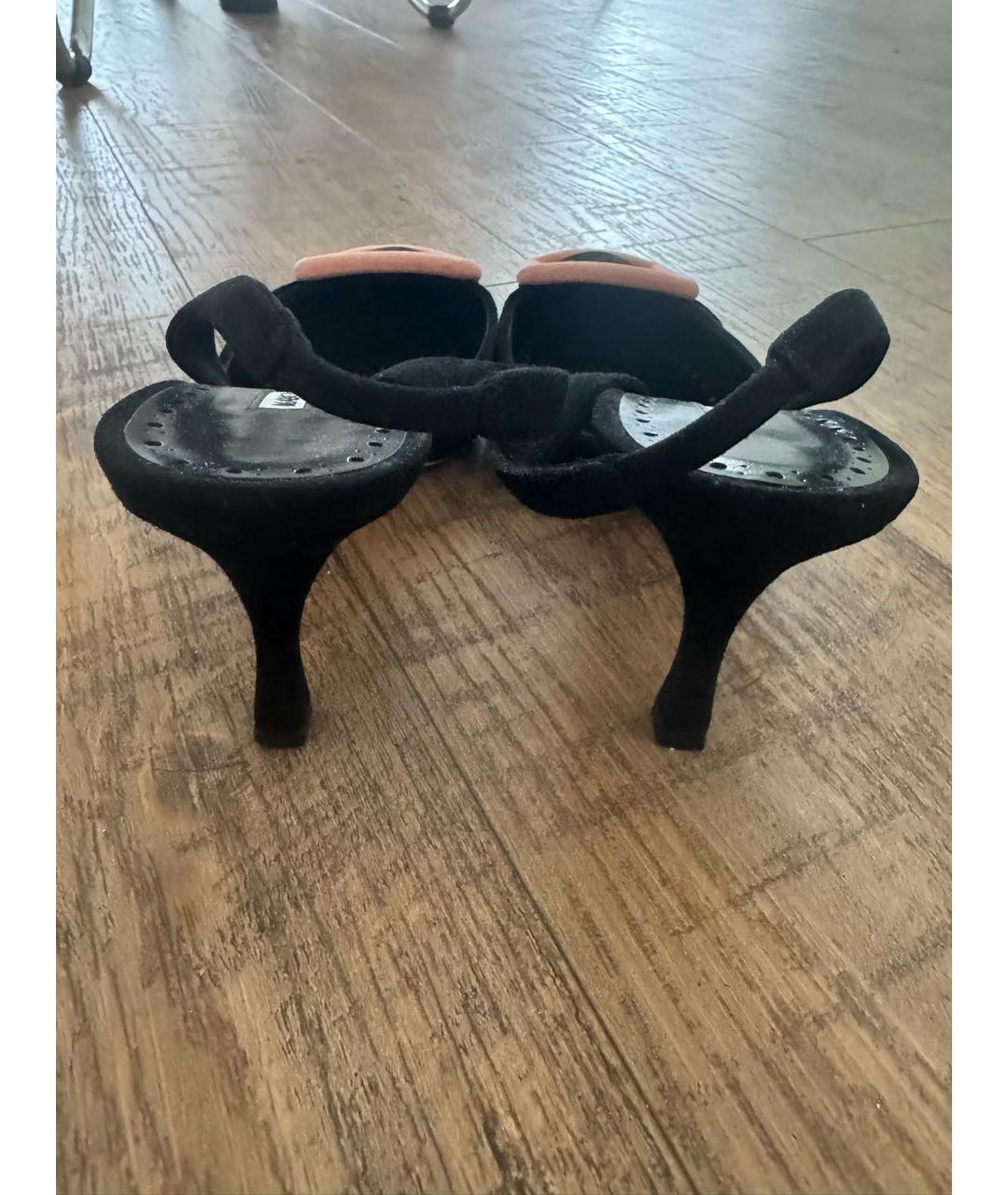 MANOLO BLAHNIK Черные бархатные туфли, фото 4