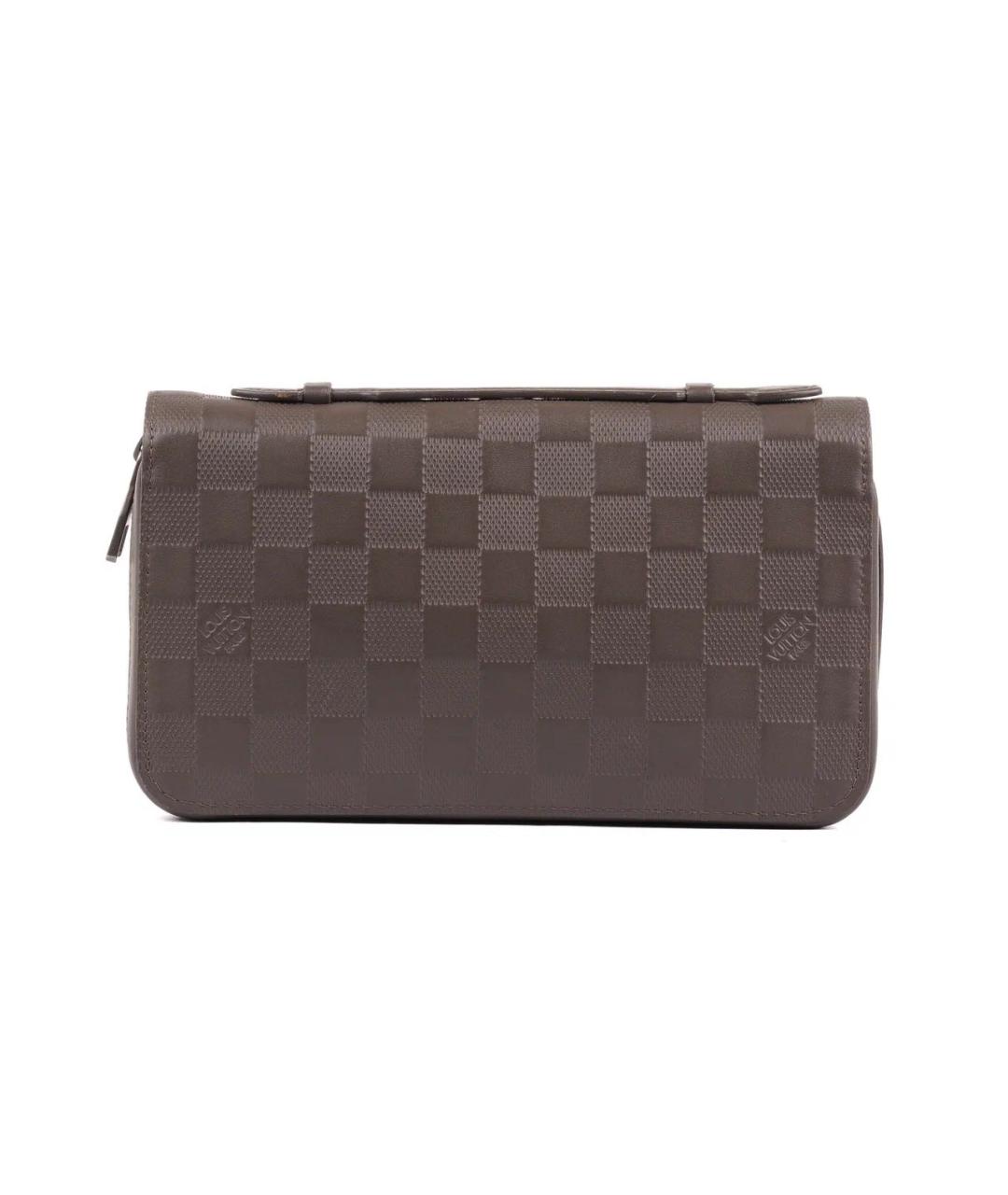 LOUIS VUITTON Коричневый кожаный кошелек, фото 3