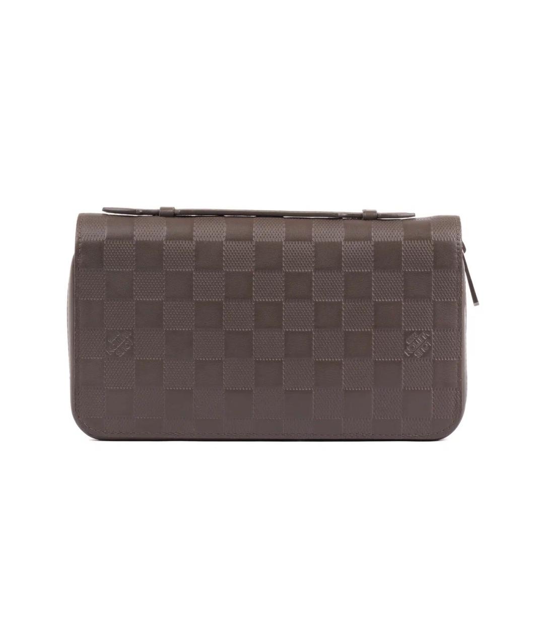 LOUIS VUITTON Коричневый кожаный кошелек, фото 1