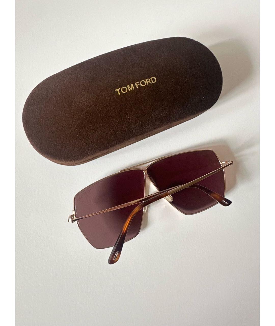TOM FORD Коричневые металлические солнцезащитные очки, фото 6