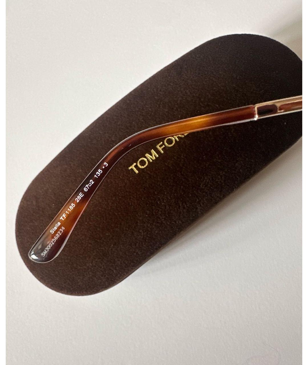 TOM FORD Коричневые металлические солнцезащитные очки, фото 8