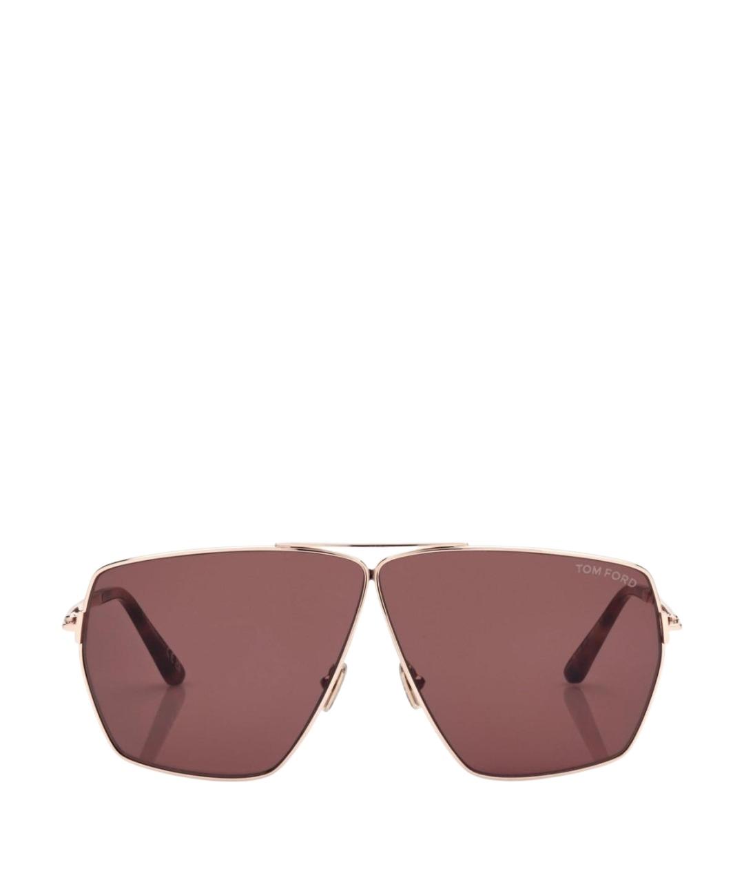 TOM FORD Коричневые металлические солнцезащитные очки, фото 1