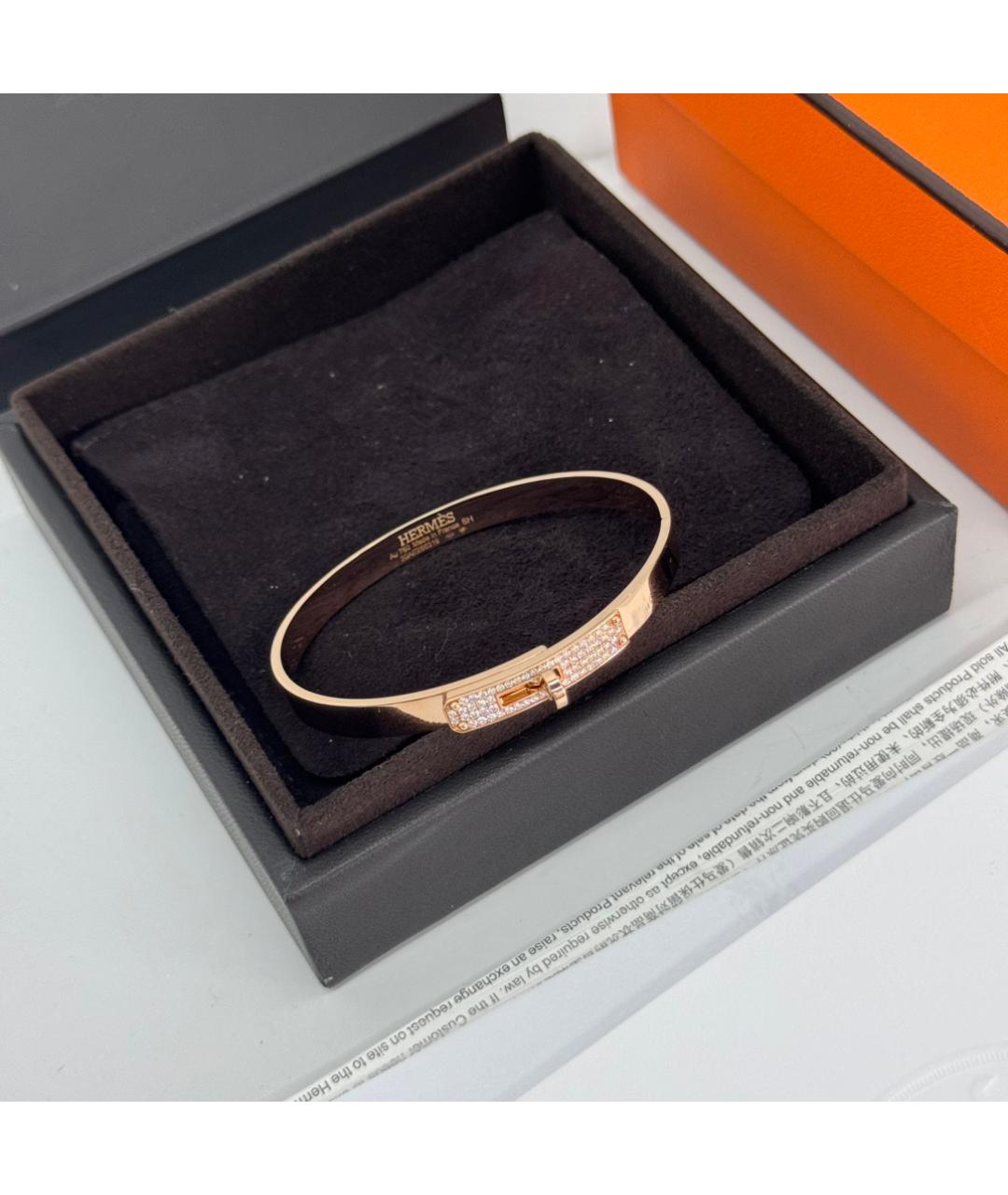 HERMES Золотой браслет из розового золота, фото 2