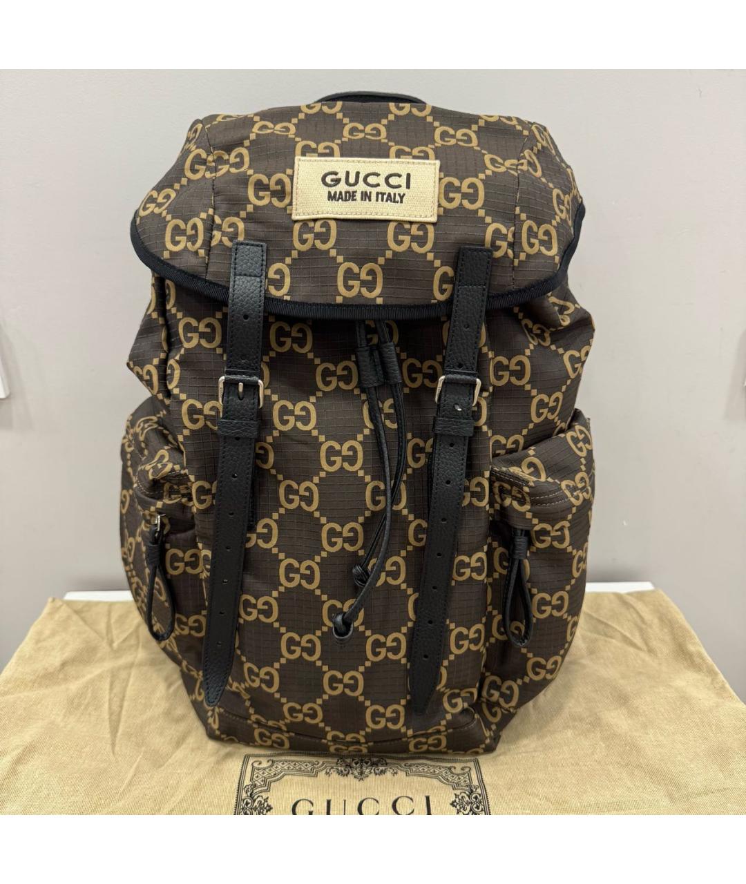 GUCCI Коричневый тканевый рюкзак, фото 8