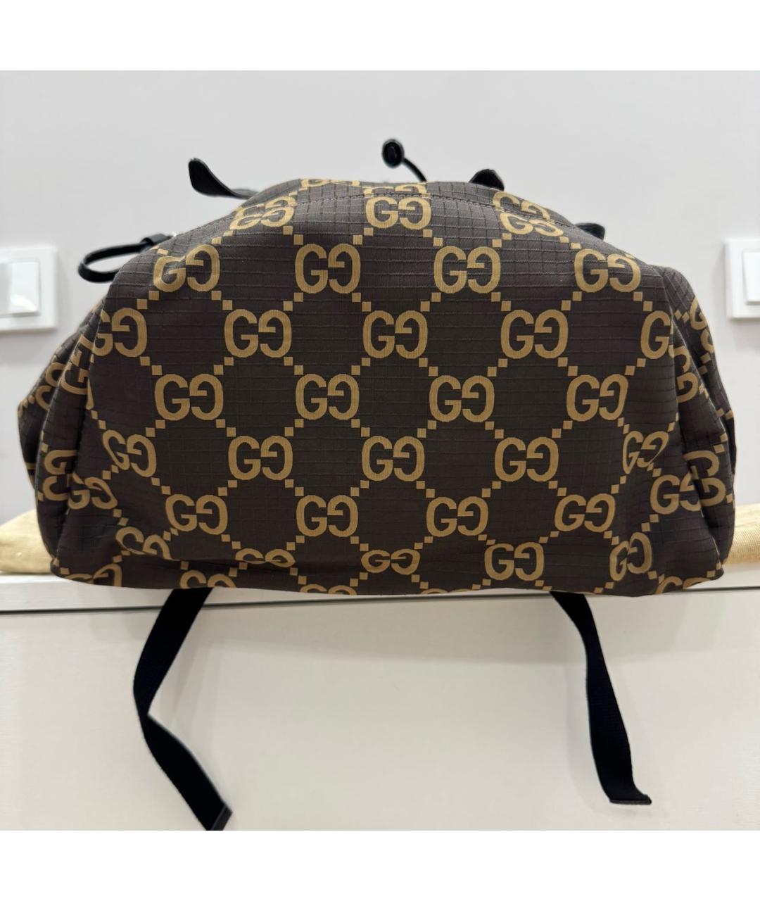 GUCCI Коричневый тканевый рюкзак, фото 4