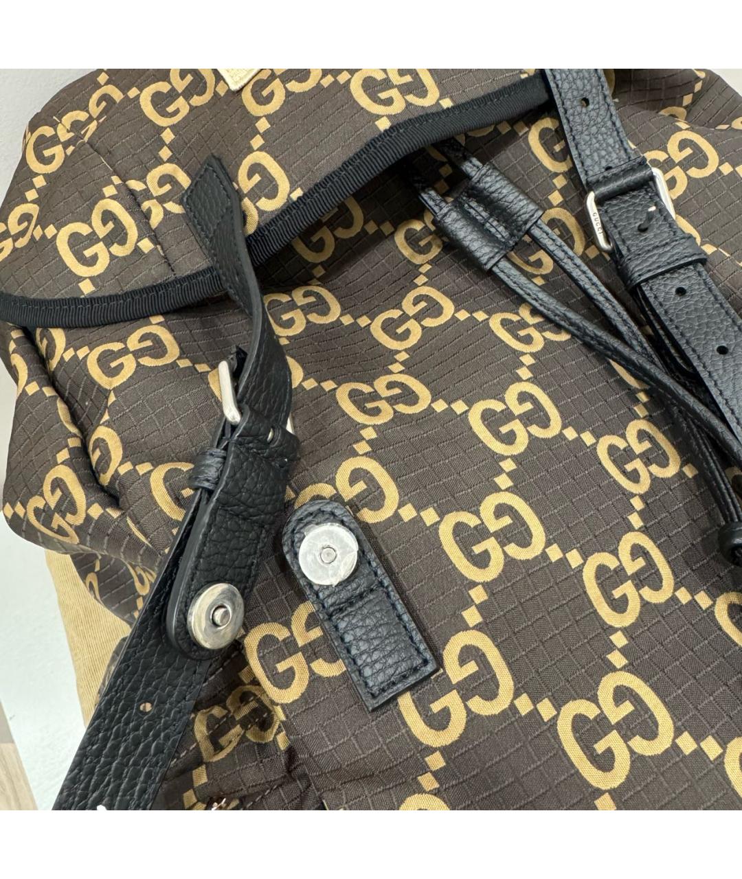 GUCCI Коричневый тканевый рюкзак, фото 7
