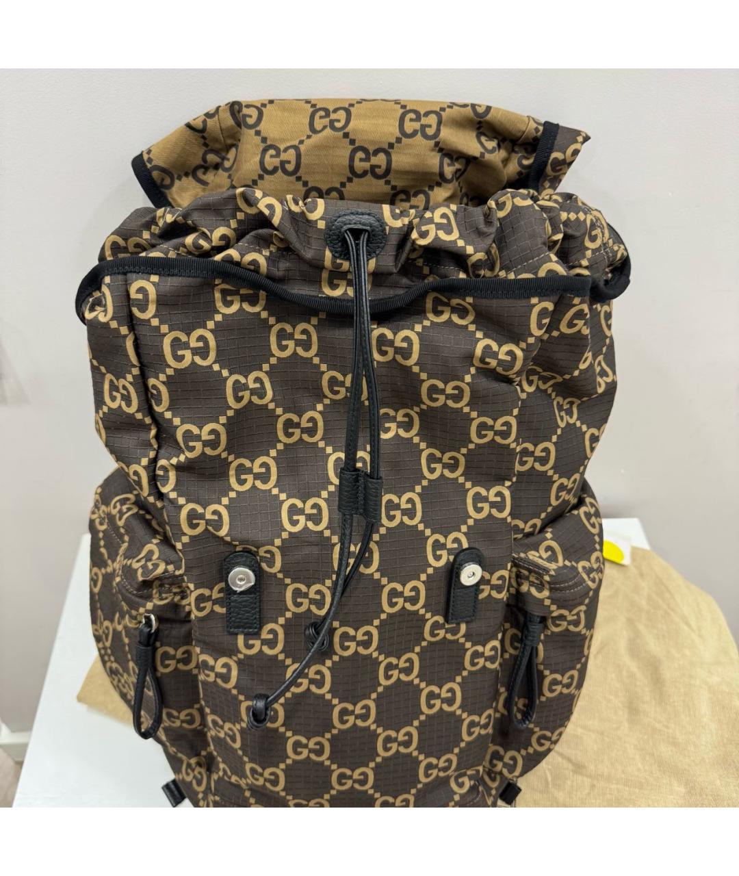 GUCCI Коричневый тканевый рюкзак, фото 5