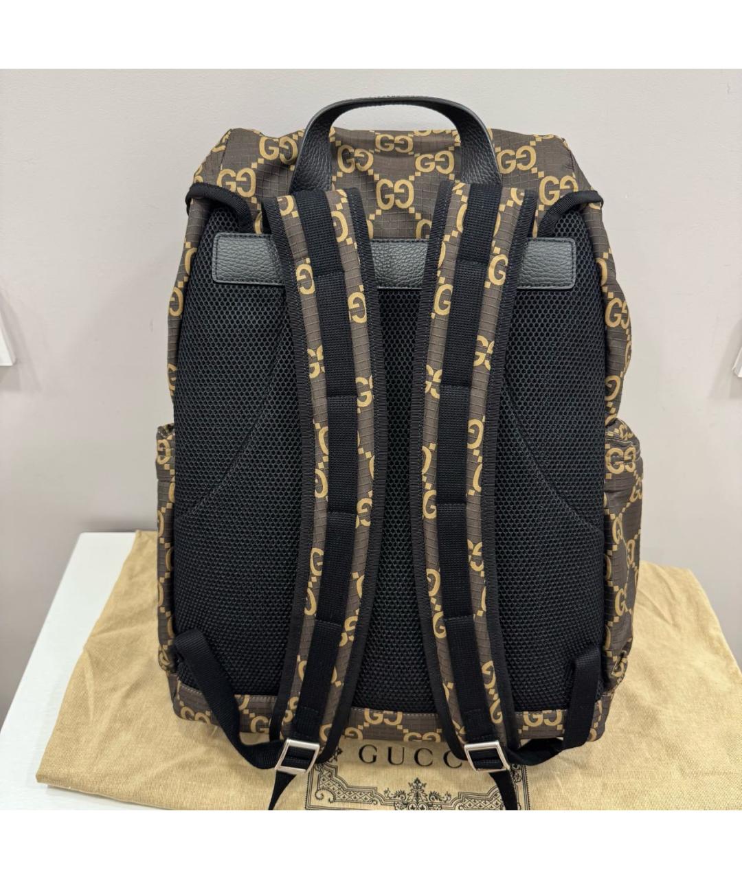 GUCCI Коричневый тканевый рюкзак, фото 3