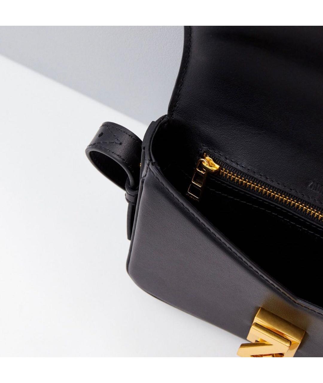 ZADIG & VOLTAIRE Черная кожаная сумка через плечо, фото 4