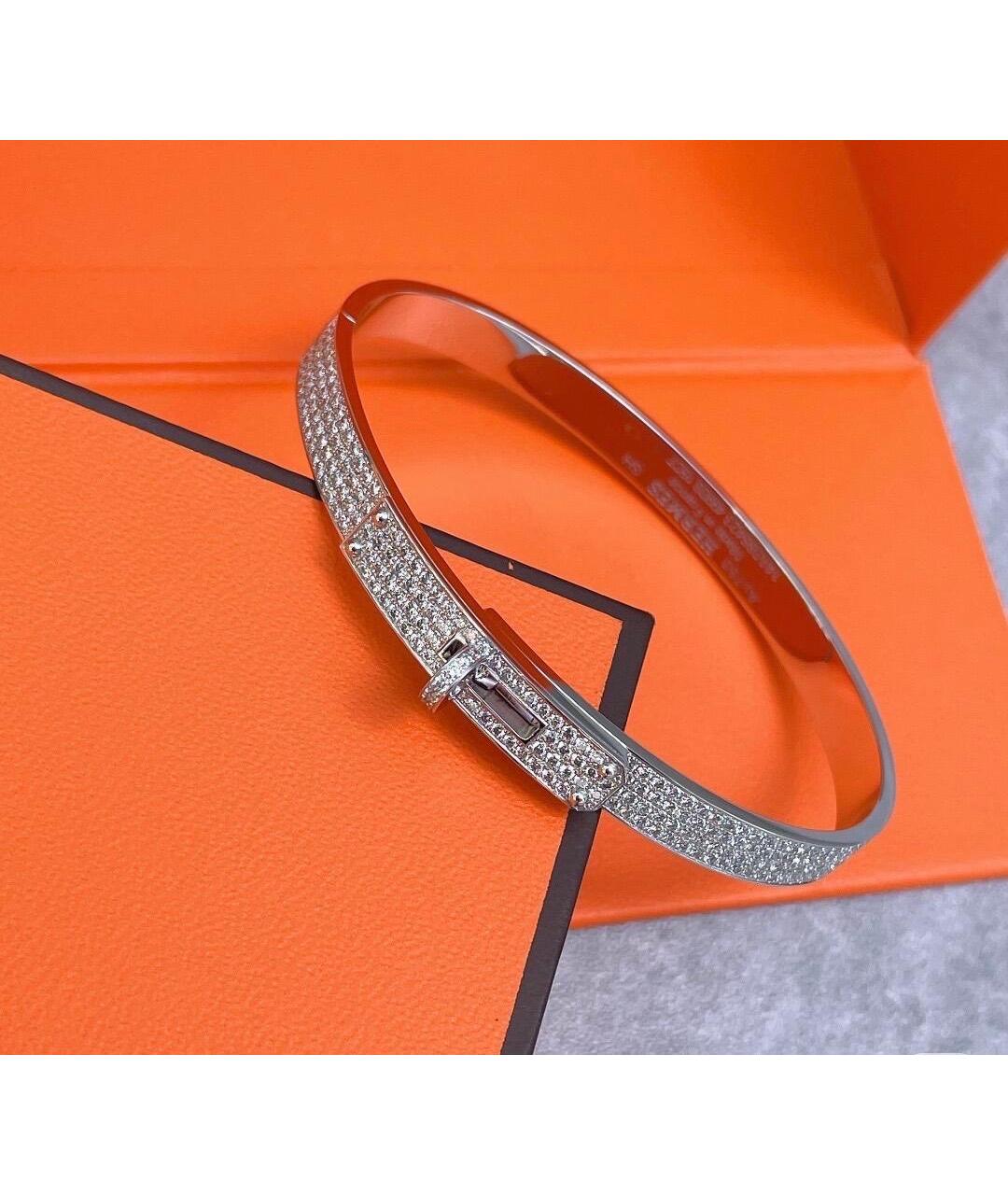 HERMES Серебрянный браслет из белого золота, фото 4