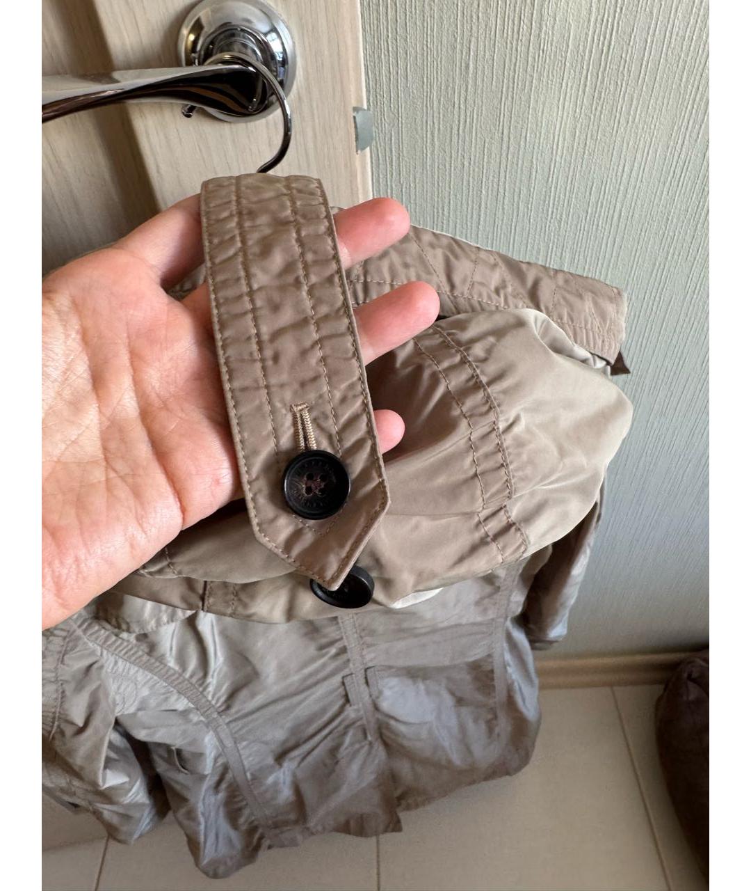 BURBERRY Бежевый полиэстеровый тренч/плащ, фото 3