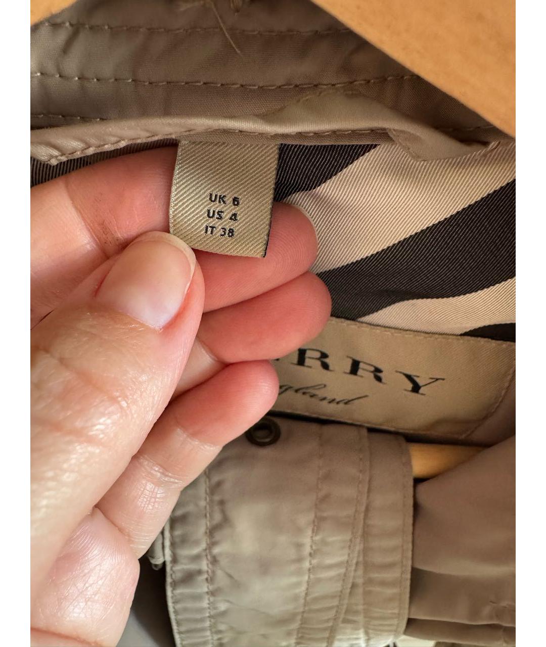 BURBERRY Бежевый полиэстеровый тренч/плащ, фото 6