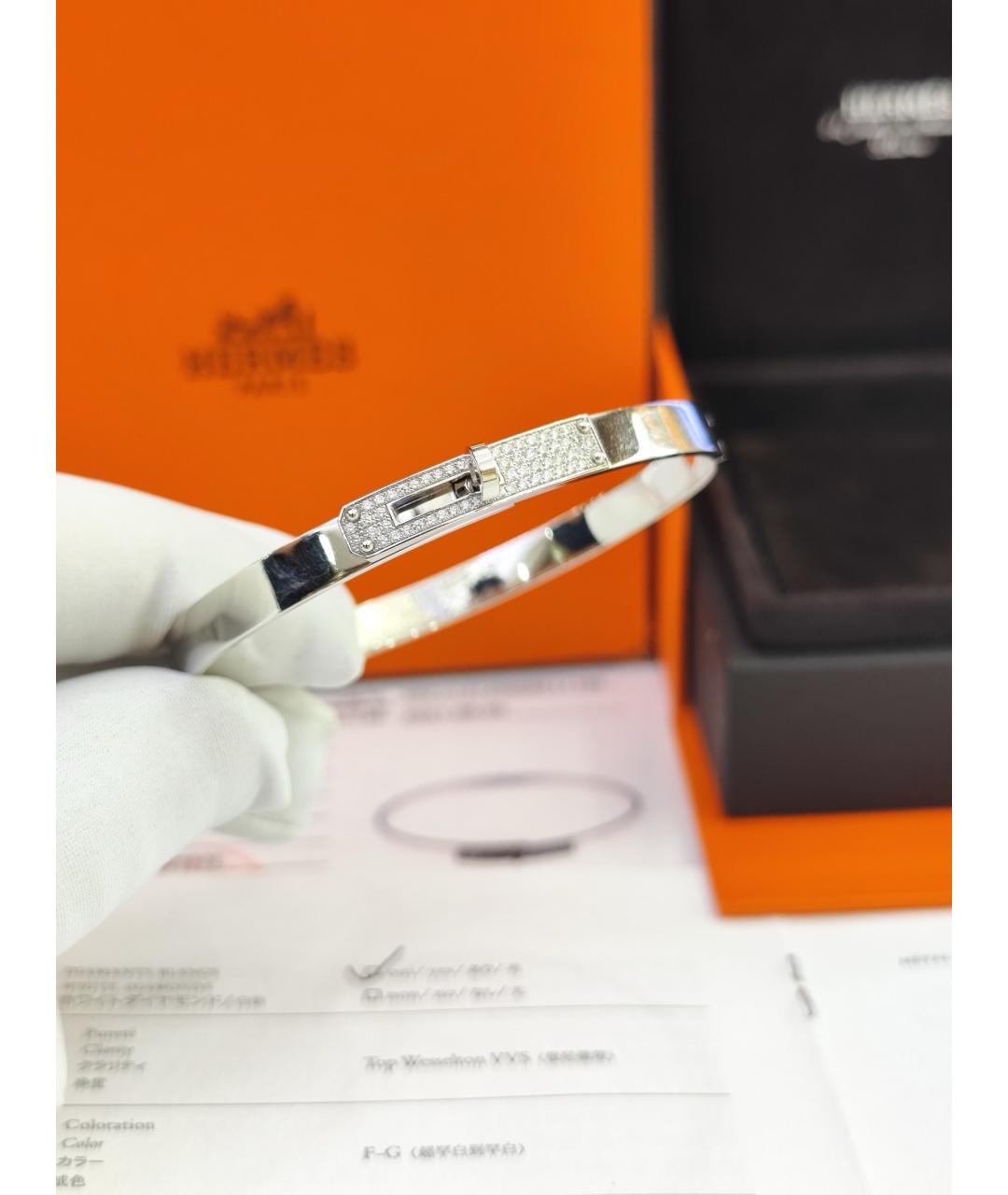 HERMES Серебрянный браслет из белого золота, фото 3