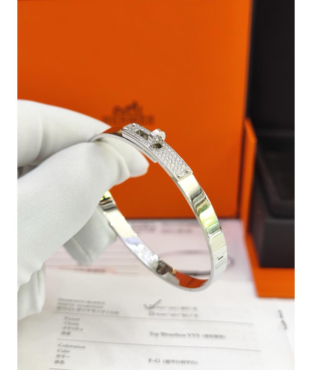 HERMES Серебрянный браслет из белого золота, фото 5