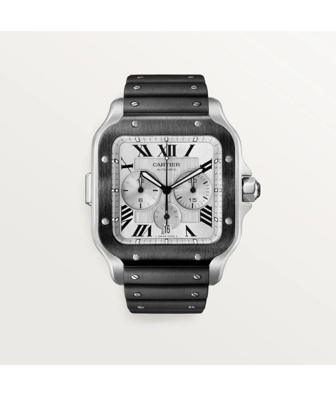 CARTIER Черные часы, фото 9