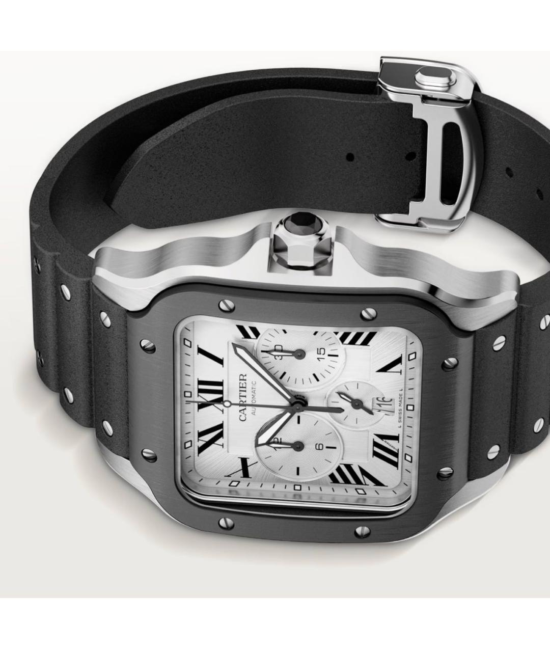 CARTIER Черные часы, фото 7