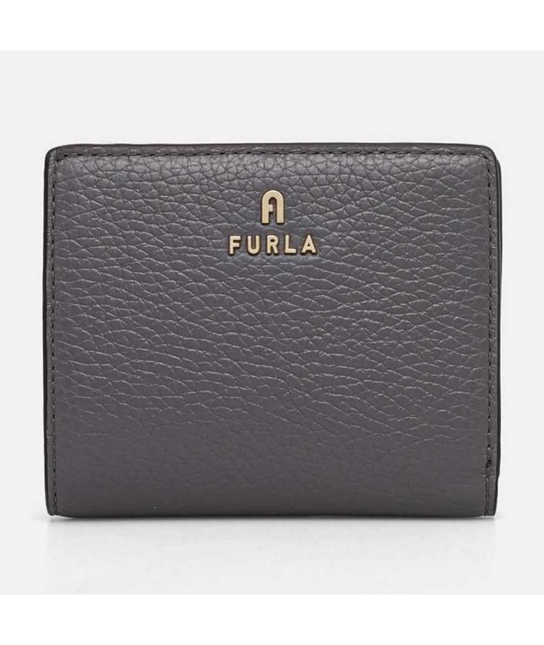 FURLA Серый кожаный кошелек, фото 5