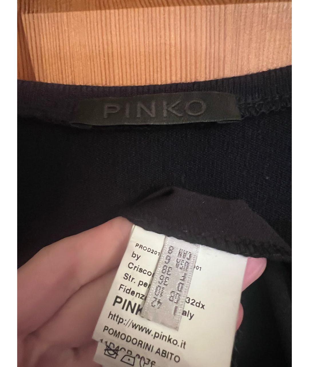 PINKO Черное шерстяное повседневное платье, фото 3