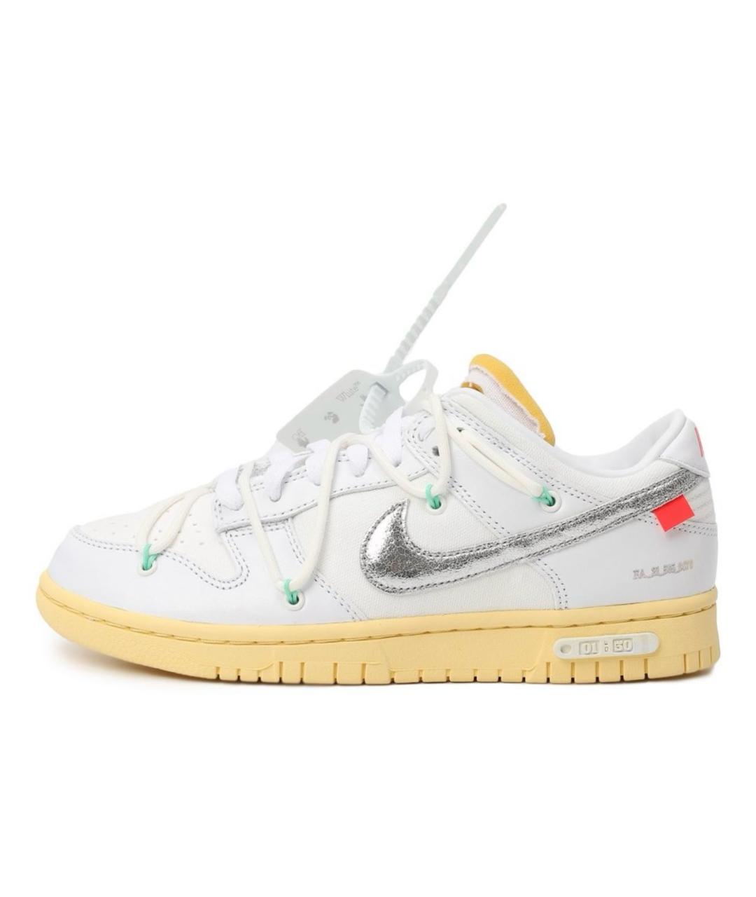 NIKE X OFF-WHITE Белые кожаные кеды, фото 6