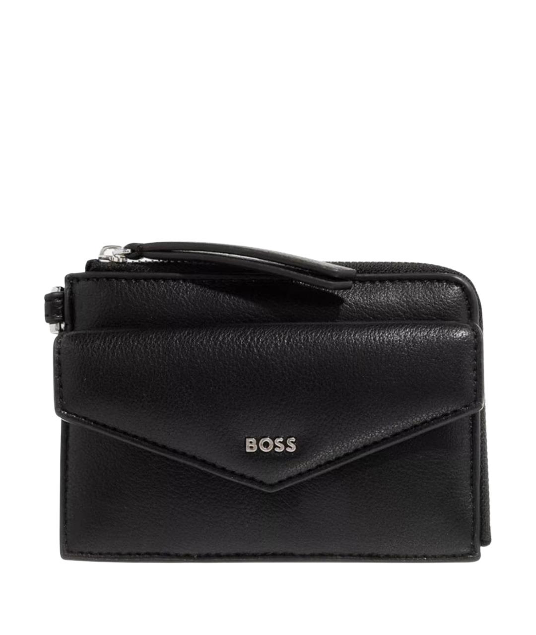 HUGO BOSS Черный кожаный кошелек, фото 1