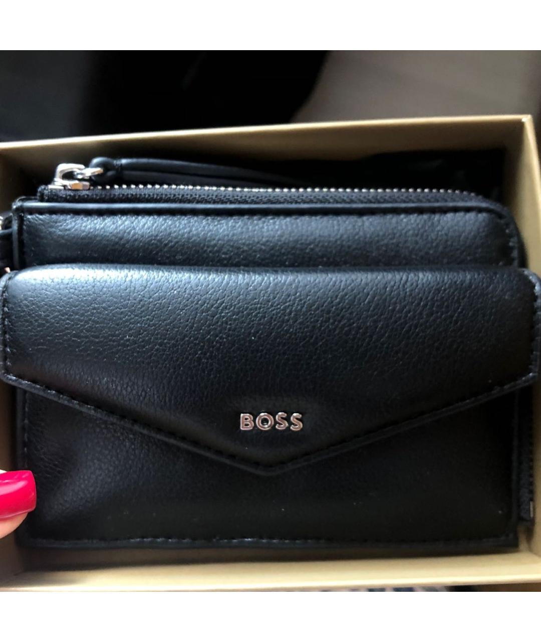 HUGO BOSS Черный кожаный кошелек, фото 7