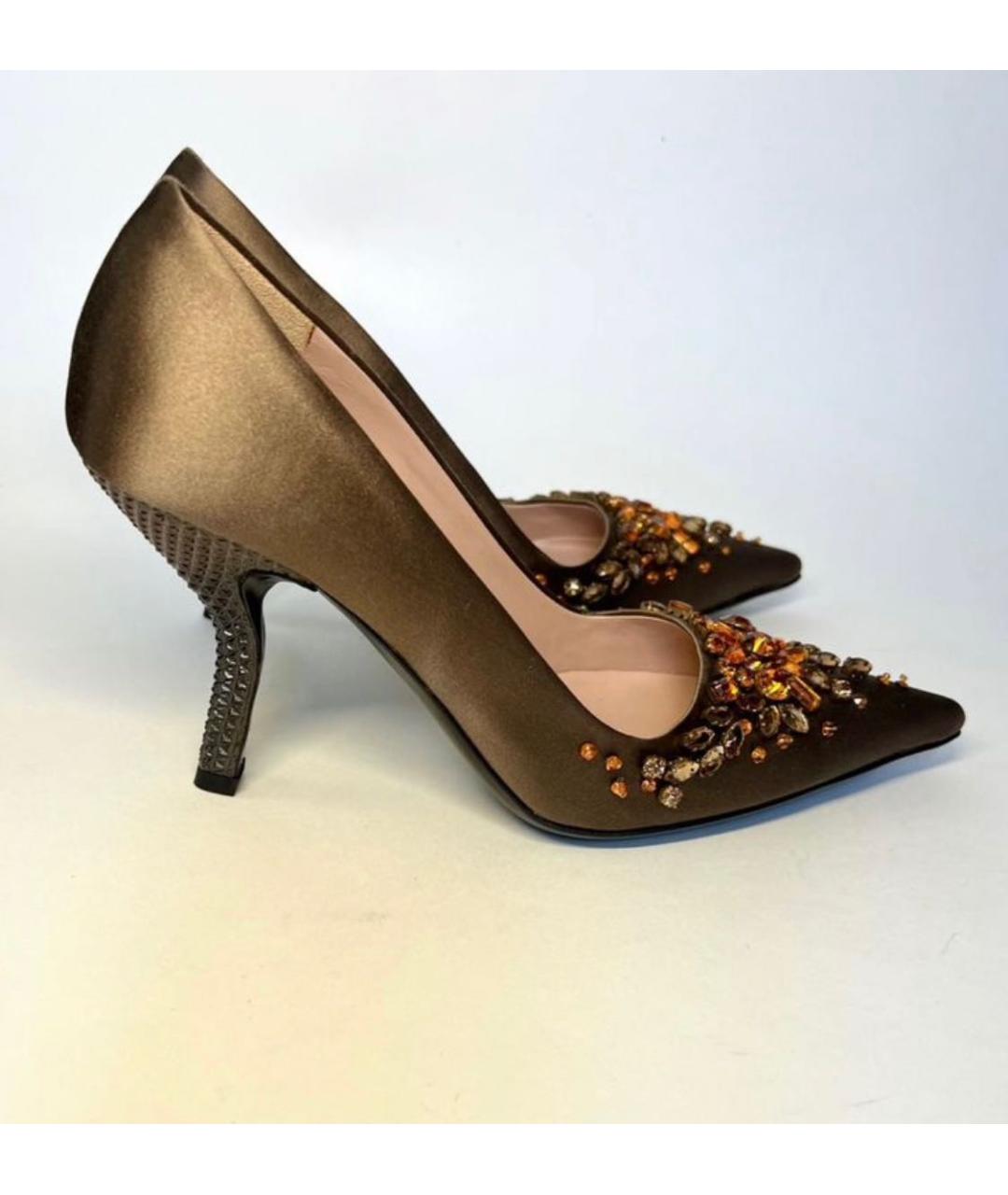 PRADA Коричневые текстильные туфли, фото 9