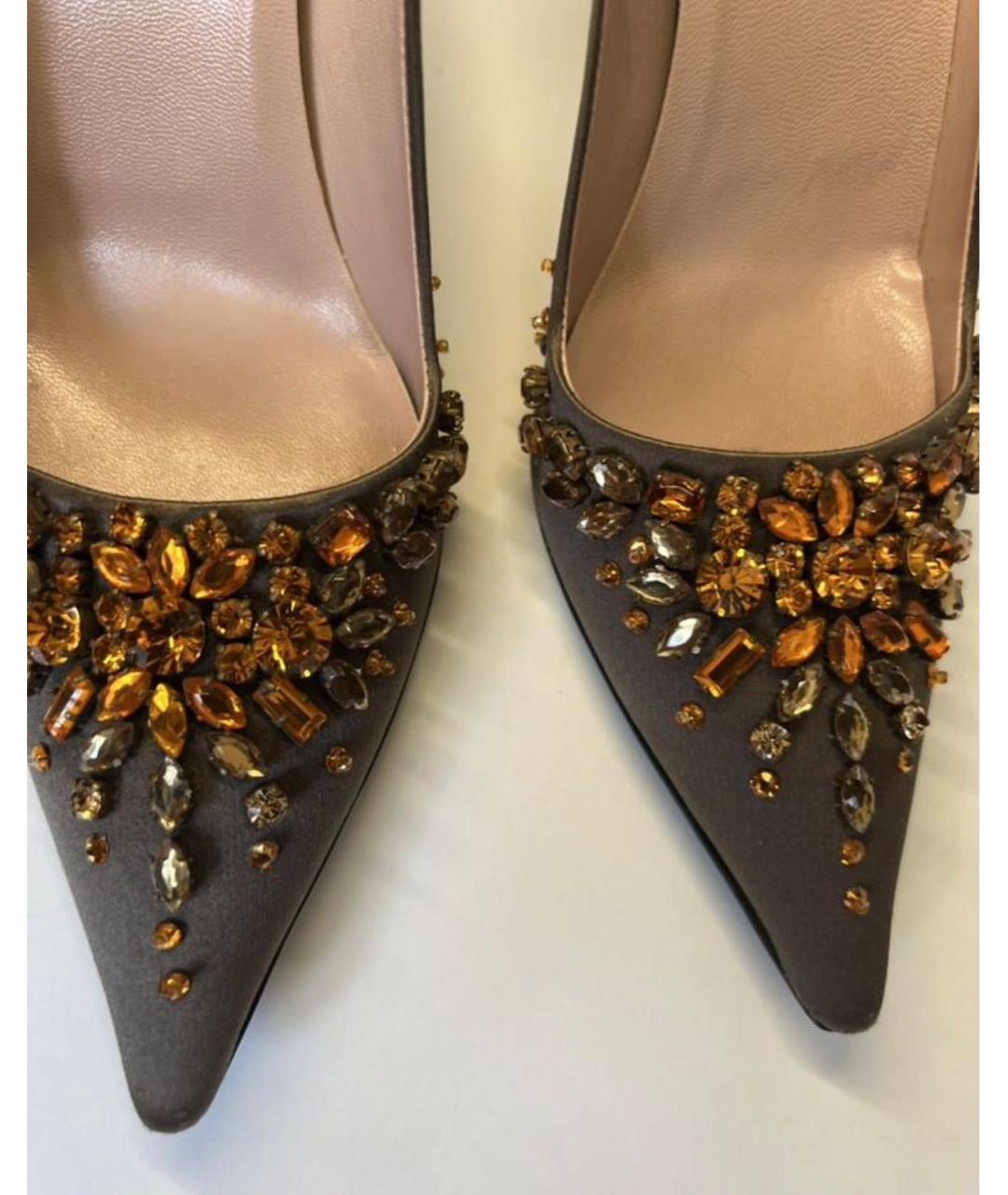 PRADA Коричневые текстильные туфли, фото 5