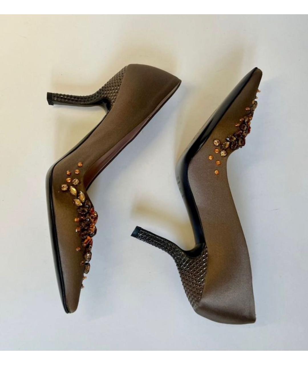 PRADA Коричневые текстильные туфли, фото 4