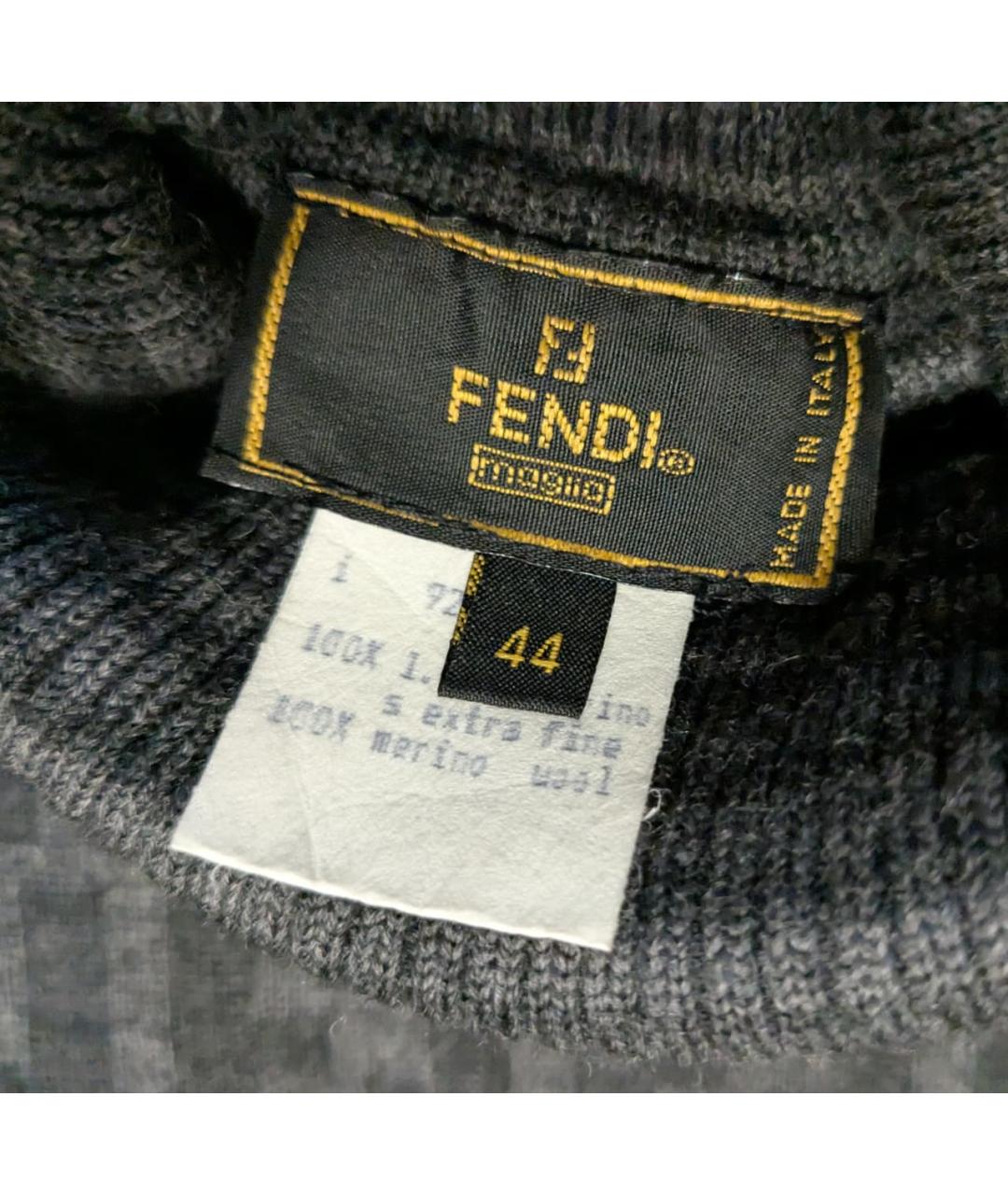 FENDI Серая шерстяная водолазка, фото 3