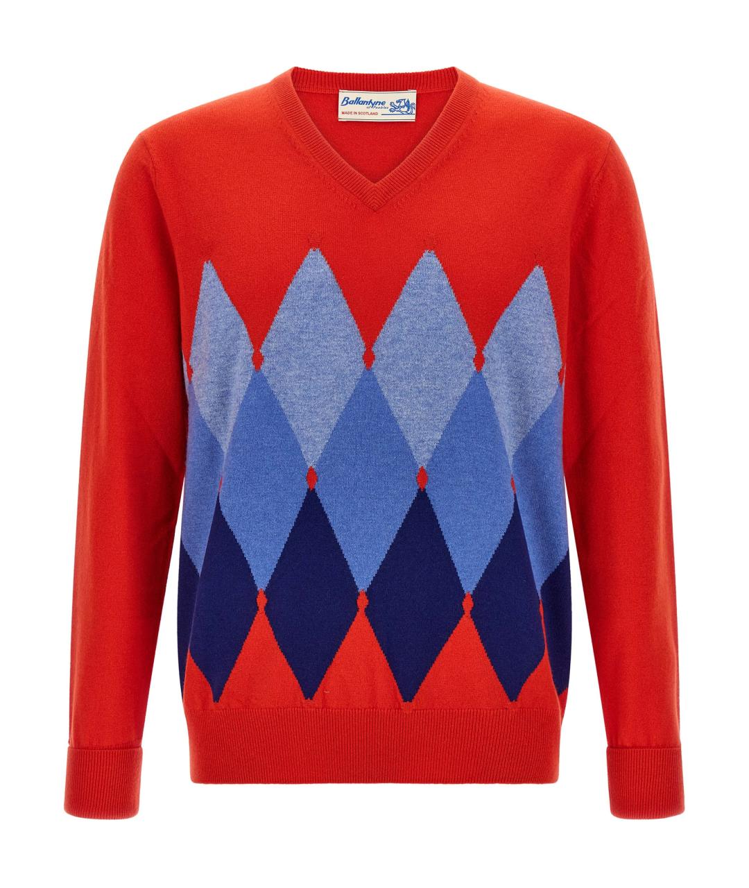 BALLANTYNE Красный кашемировый джемпер / свитер, фото 1