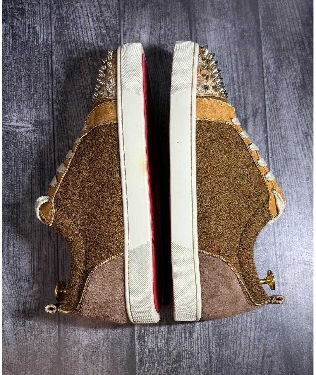CHRISTIAN LOUBOUTIN Золотые низкие кроссовки / кеды, фото 6