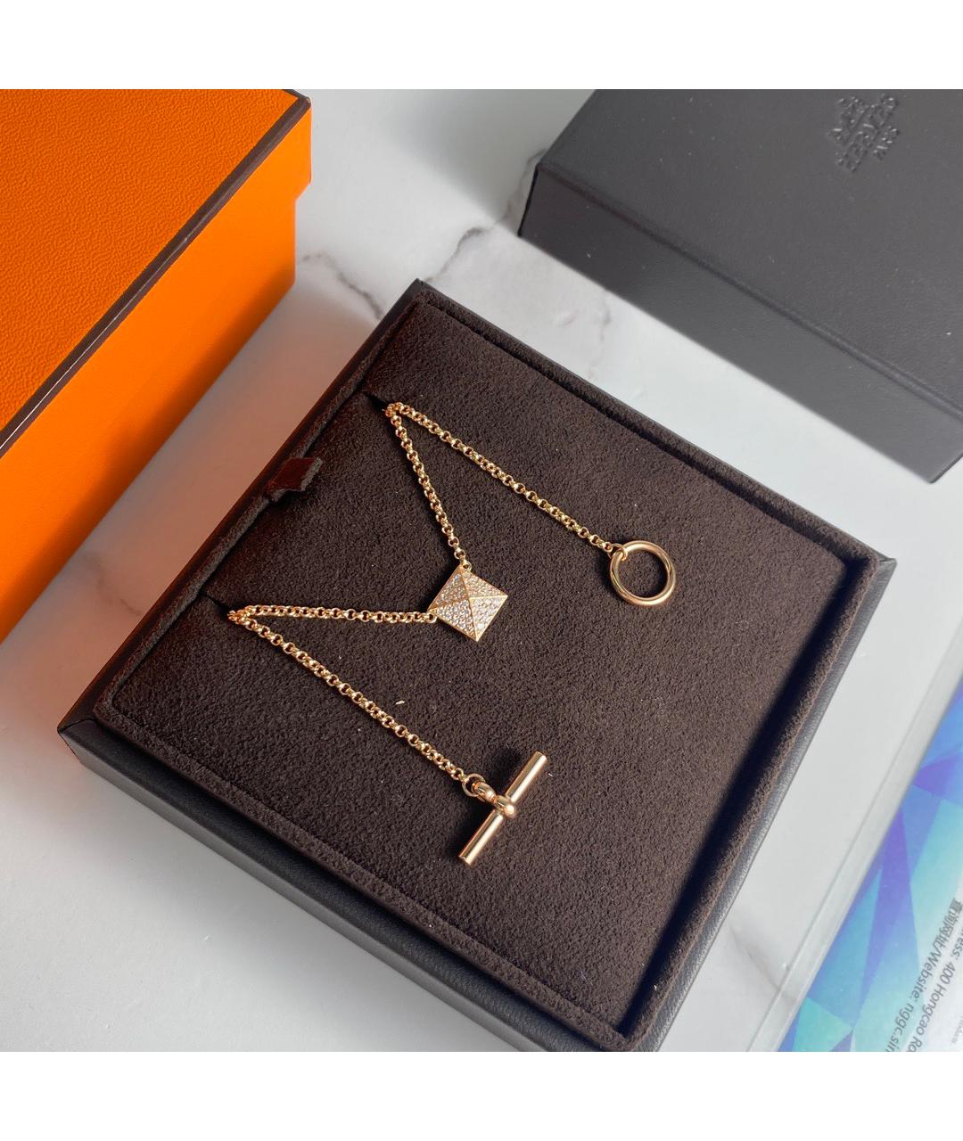 HERMES Золотое колье из розового золота, фото 5