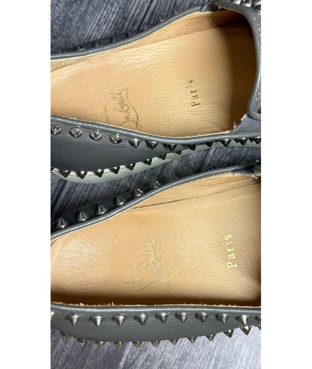 CHRISTIAN LOUBOUTIN Серые лоферы, фото 8