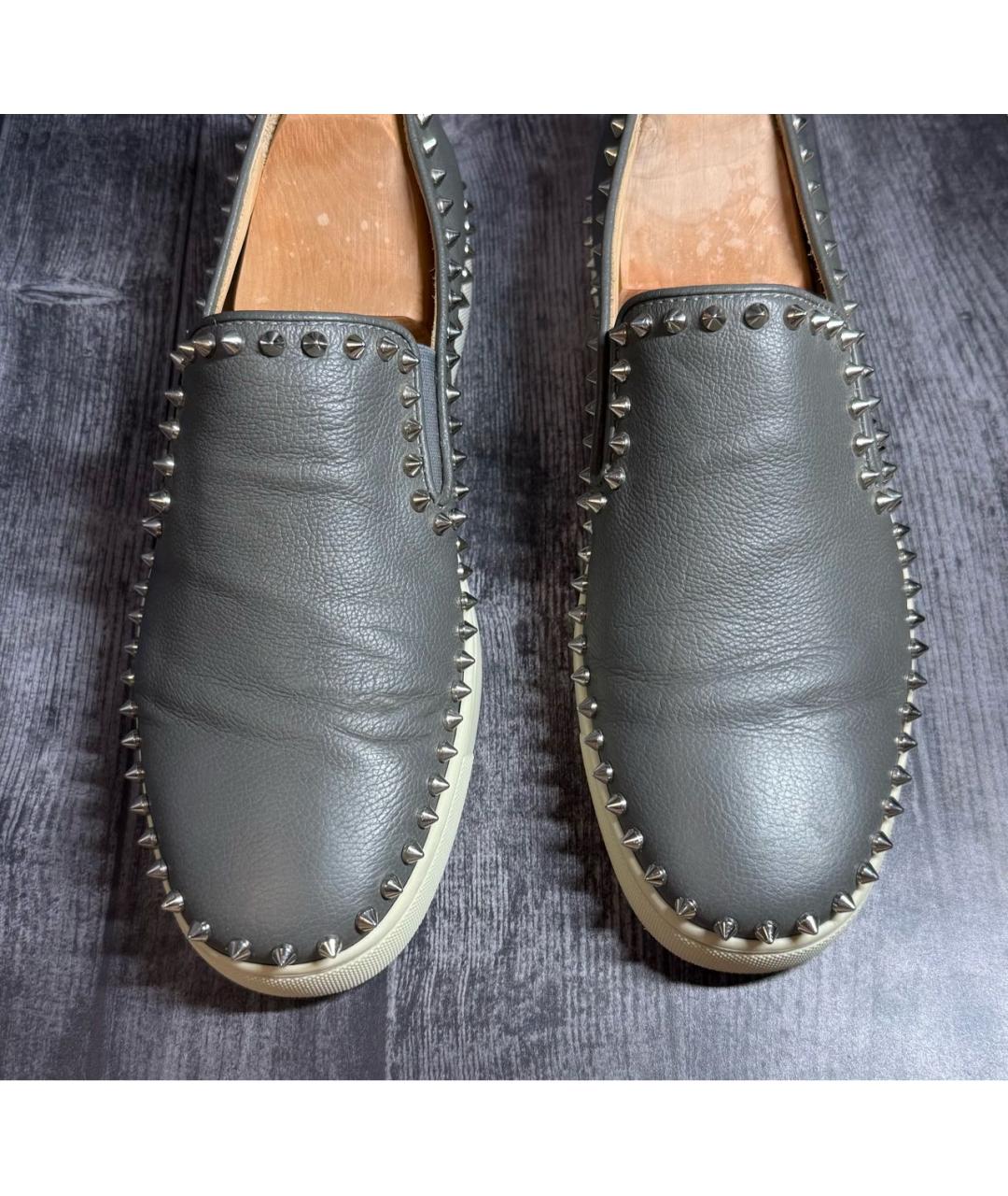 CHRISTIAN LOUBOUTIN Серые лоферы, фото 3