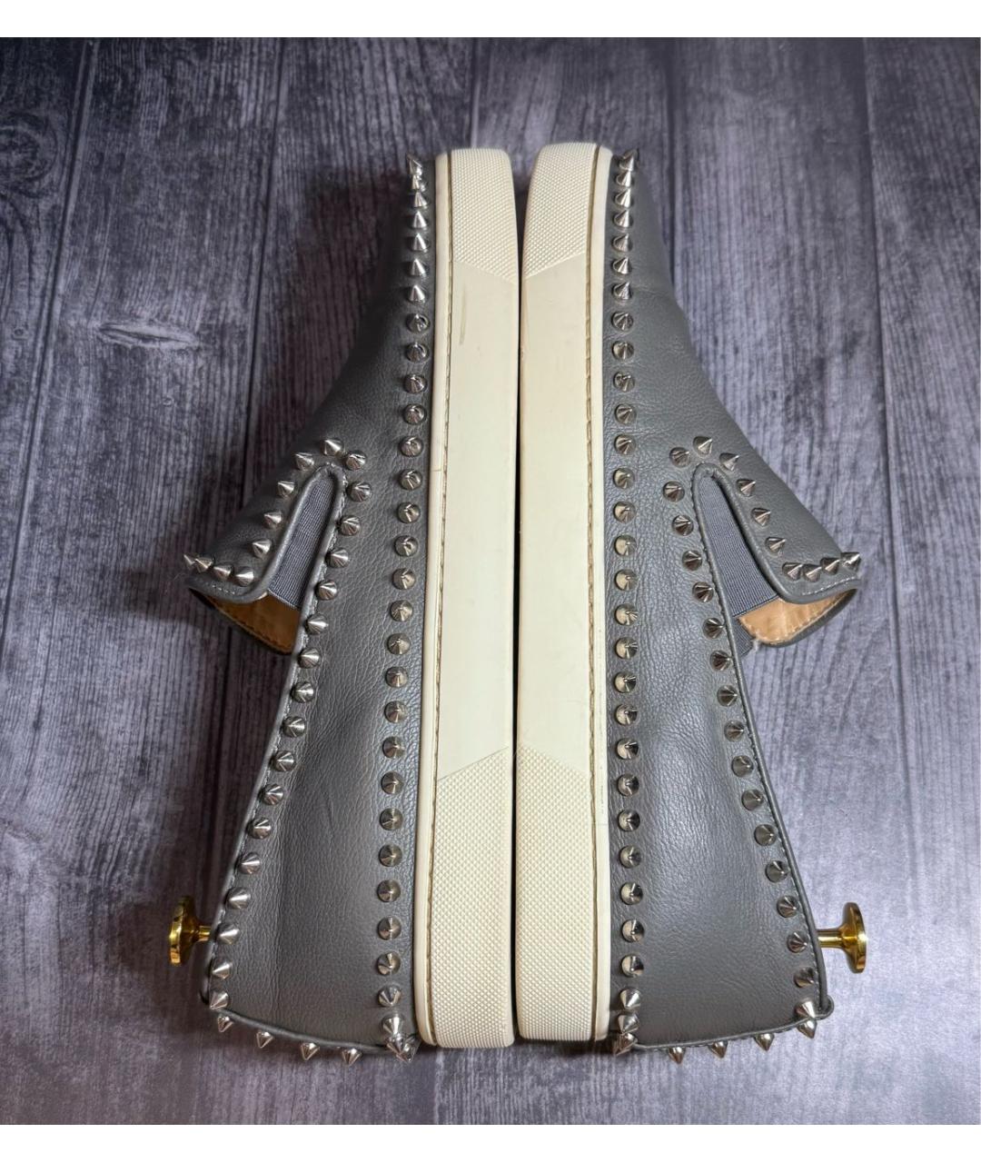 CHRISTIAN LOUBOUTIN Серые лоферы, фото 6