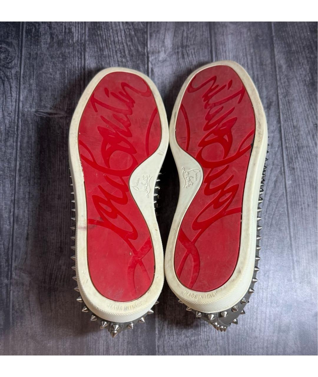 CHRISTIAN LOUBOUTIN Серые лоферы, фото 7
