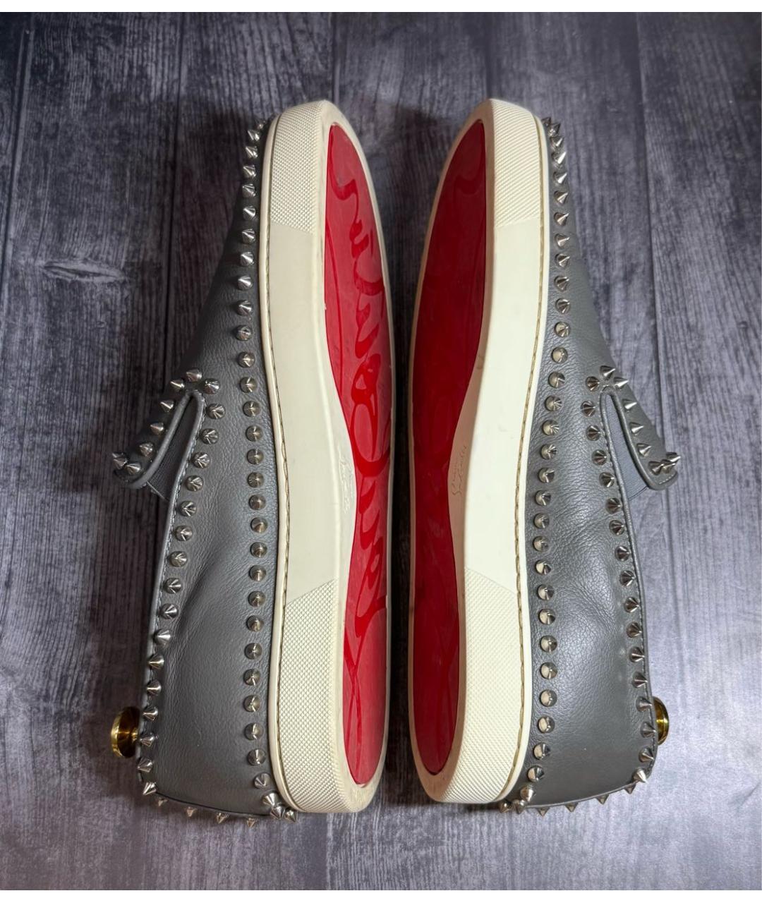 CHRISTIAN LOUBOUTIN Серые лоферы, фото 5
