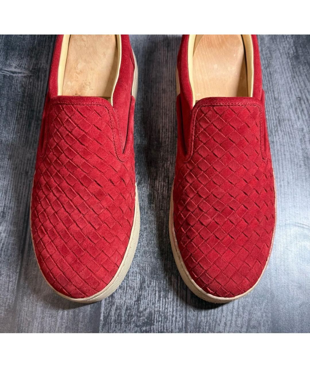 BOTTEGA VENETA Красные замшевые лоферы, фото 3
