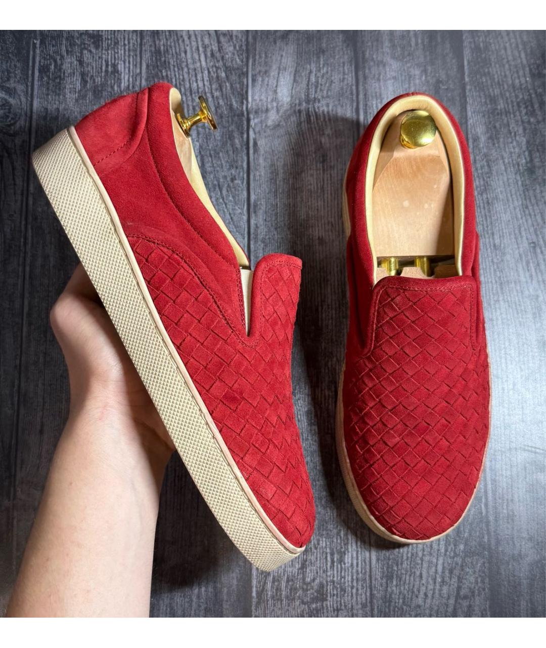 BOTTEGA VENETA Красные замшевые лоферы, фото 9